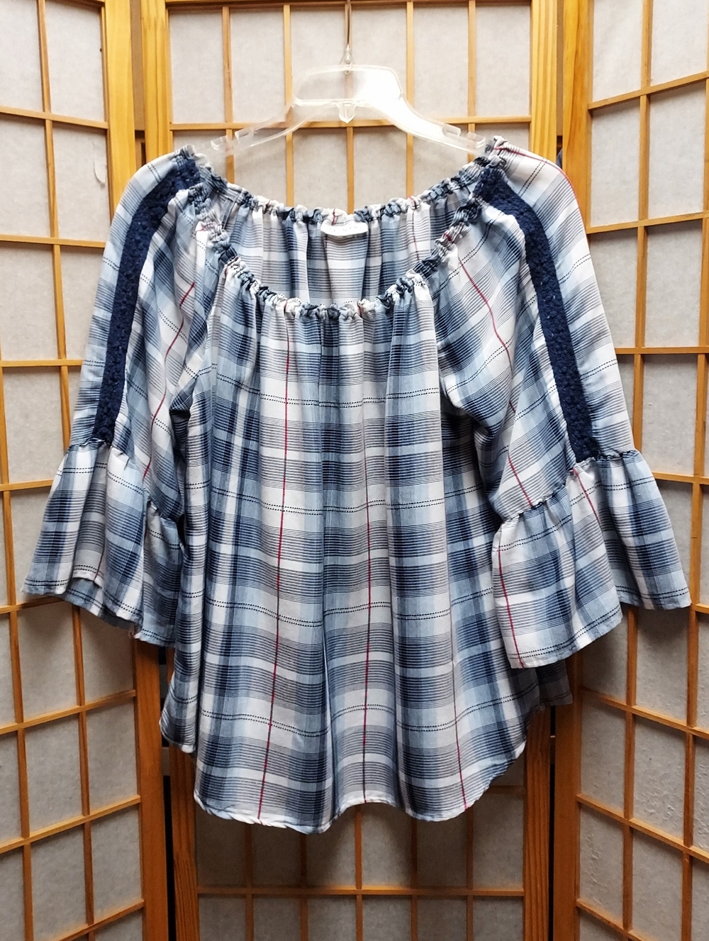☀️ Westport Boho Gingham Shirt Womens 1X/ 2X